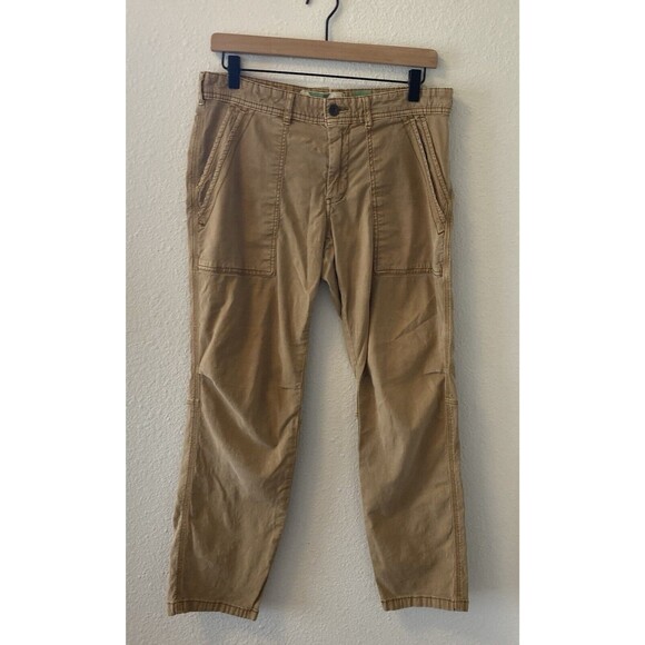 Anthropologie Pants - By Anthropologie Pants Size 27 Khaki The Wanderer Cotton Linen Blnd Straight Leg